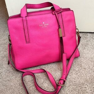 Hot pink Kate Spade Barbiecore bag purse with detachable crossbody strap